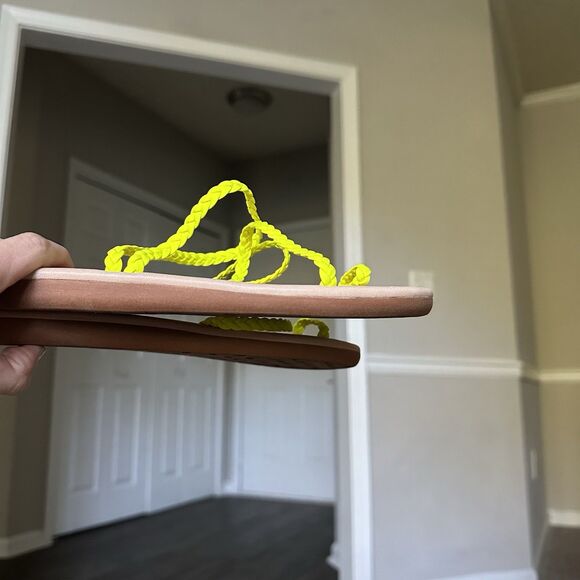 Ancient Greek Sandals Eleftheria Neon Yellow Women’s 36 NEW MSRP $285 Handmade - Picture 4 of 9